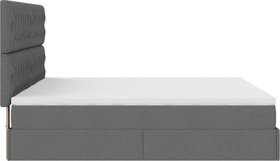 vidaXL Lit ottoman avec matelas et lumières LED, 200 x 200 cm, tissu, gris foncé