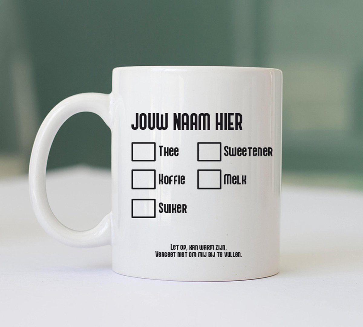 Mok met Eigen foto of Logo " Geen Optie " - Kantoor Accessoires - Kantoor Artikelen - Mok met Eigen Foto