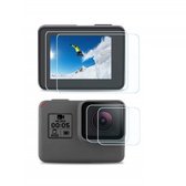 Tempered Glass Screenprotector Geschikt Voor Gopro Hero 5/6/7 Black - Screen Protector Ultradun Gehard Glas - Display & Lens Bescherming Set