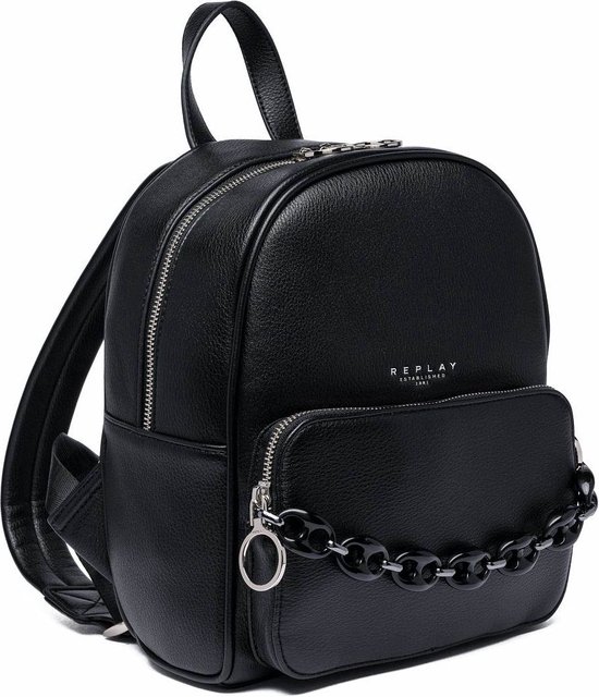 Sac à Dos REPLAY - Noir Et Mouse Grey - 100% Polyuréthane - Neuf