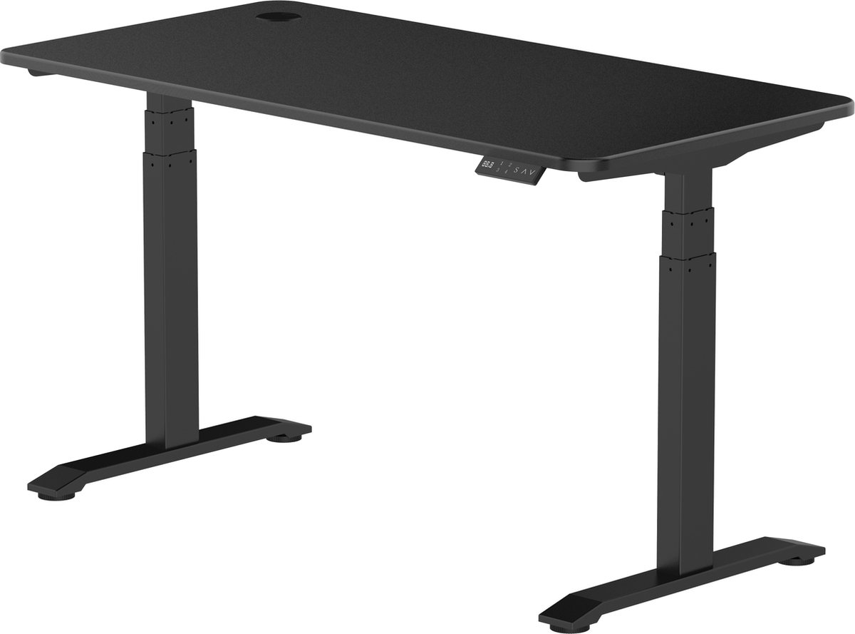 Elektrisch Verstelbaar Zit-Sta Bureau | Ergonomisch, Stijlvol en Kwalitatief | 160 x 70 cm Zwart - Zwart | NPR Hoogte 65 - 130 cm