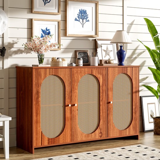 LILLY commode in eiken sonoma-look - moderne commode met lade en veel opbergruimte voor woonkamer, eetkamer en hal - 60 x 70 x 30 cm (B x H x D