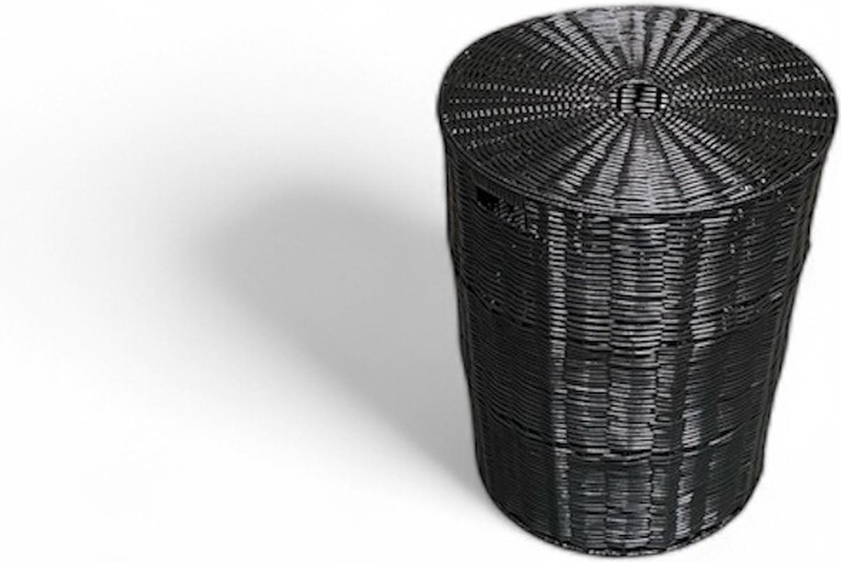 Opbergmand met deksel zwart - Speelgoedmand kinderkamer - Wasmand met deksel en handvaten - Groot XL 120L - Studio Lisette SL5821