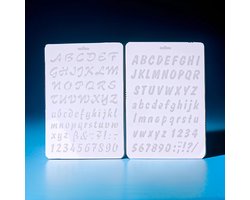 4x Stencil Letter / Alfabet Template - Mal voor tekenen - Hobby – Set van 4 stencil letters – Alfabet template – tekenen en hobby – Gemakkelijk te…