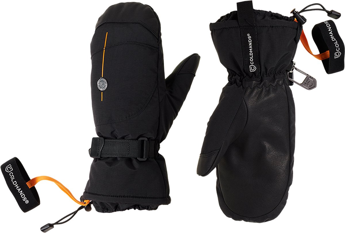 Ski want, softshell, wind-waterafstotend,lederen palm, superieure grip, comfort, actief gebruik, stevige pasvorm, ademend materiaal, warmte, vochtafvoerend, anti-pilling fleece voering, polsversterking, middelhoge manchet, C®-haak, polsband.