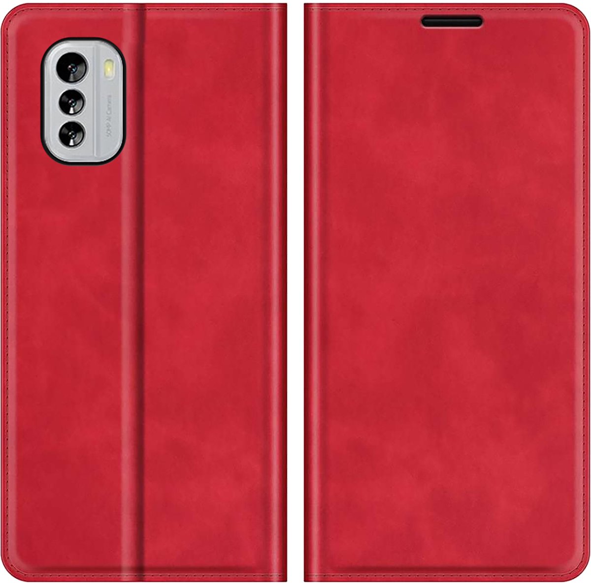 Cazy hoesje geschikt voor Nokia G60 - Hoesje met Pasjeshouder - Luxe Book Case - Rood
