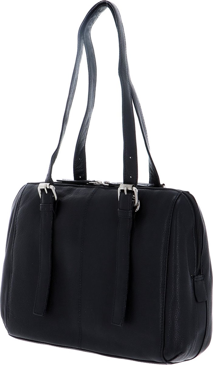 bruno banani Leren Schoudertas Isidora Shoulderbag Black Zwart