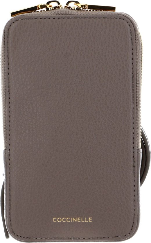 COCCINELLE Leren Telefoontasje Flor Hi-Tech Phone Bag Warm Taupe