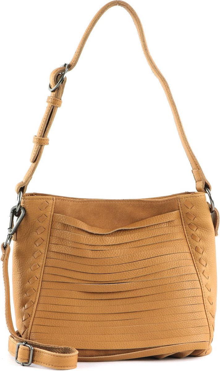 FREDsBRUDER Leren Schoudertas Fonda Crossbody Caramel Lichtbruin