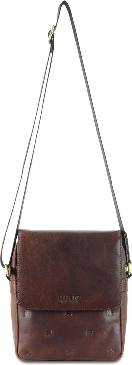 mano Leren Schoudertas Don Leon Stuart Crossover Bag Mid - Brown Bruine