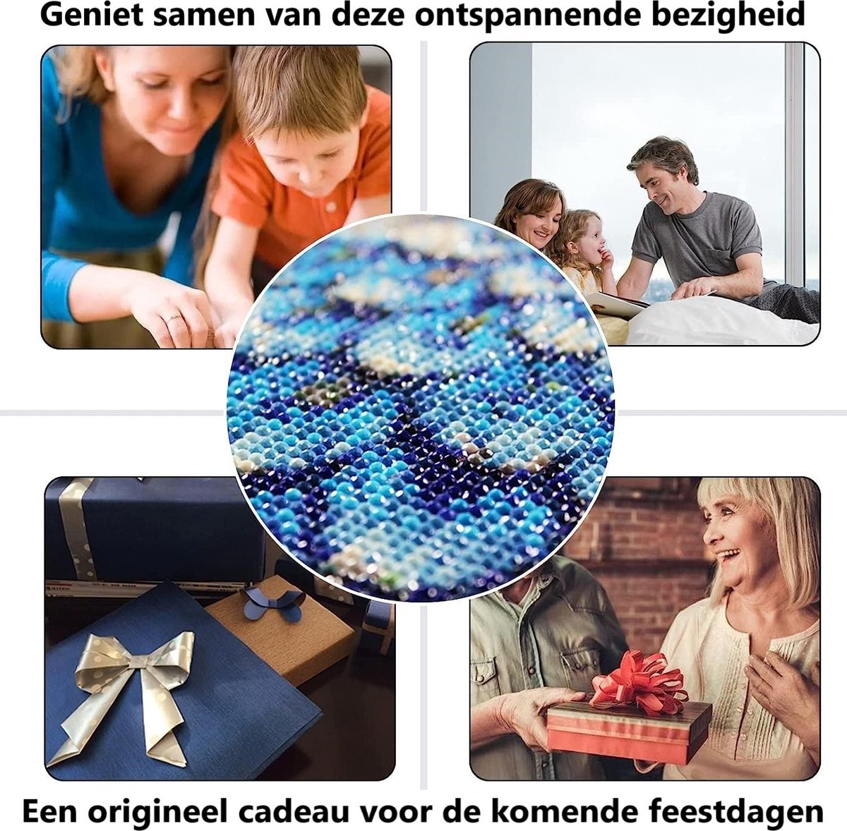 Huntex Diamond Painting Volwassenen - Diamond Painting Kinderen - Diamond Painting Pakket Volledig - Oude Boom Blauw Licht - 30x40 cm — afbeelding 3