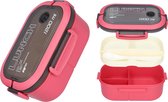 Boîte à lunch - Boîte à bento de Luxe - Boîte à bento Pour adultes et enfants - 3 compartiments - Cuillère et fourchette incluses - Peut également être utilisée comme boîte à lunch - Hermétique et étanche - 1200 ml - Rose