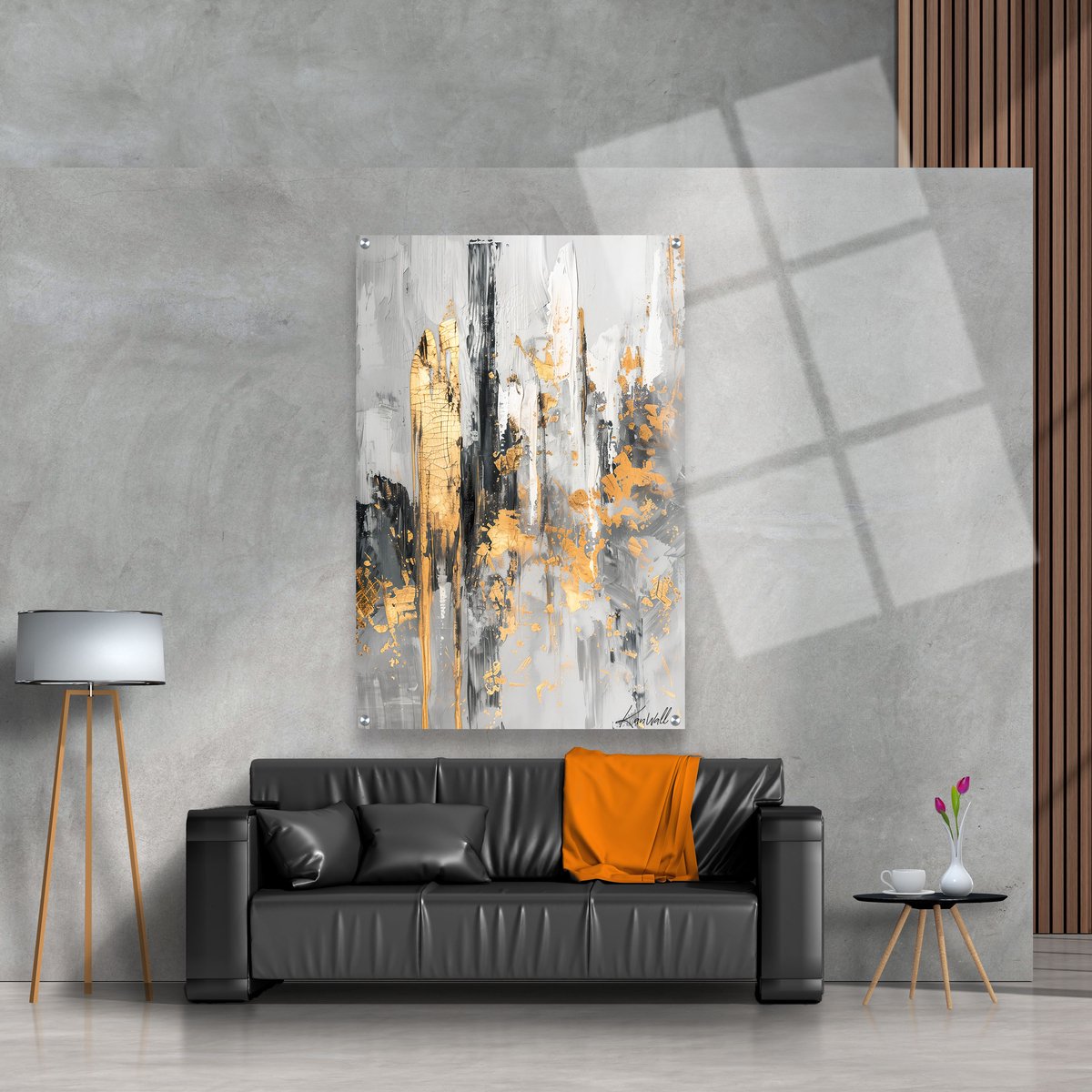 Luxe Plexiglas Schilderij City of Gold | 90x60 cm | Woonkamer | Slaapkamer | Kantoor | Muziek | Design | Art | Modern | ** 5MM DIK**