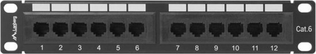 12-port UTP Category 6 Patch Panel Lanberg PPU6-9012-B