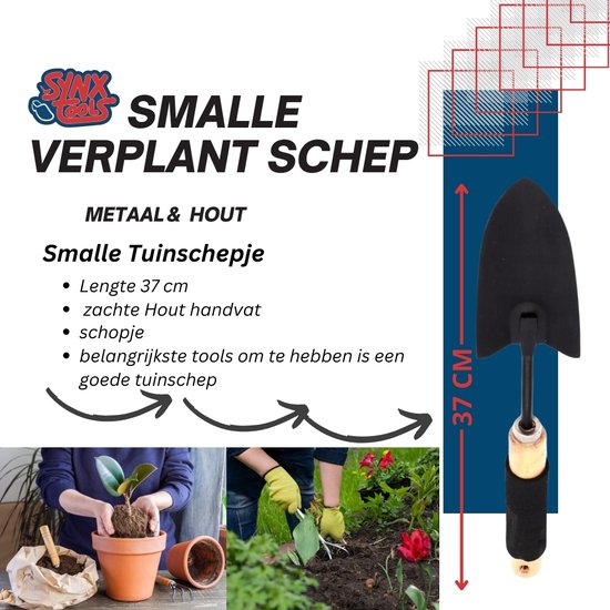Synx Tools Smalle Verplant schep - Mini schop Metaal - Schep Hand - Tuinschep - Harkje tuinier - Handgereedschap - Moestuin benodigheden van Synx Tools — afbeelding 4