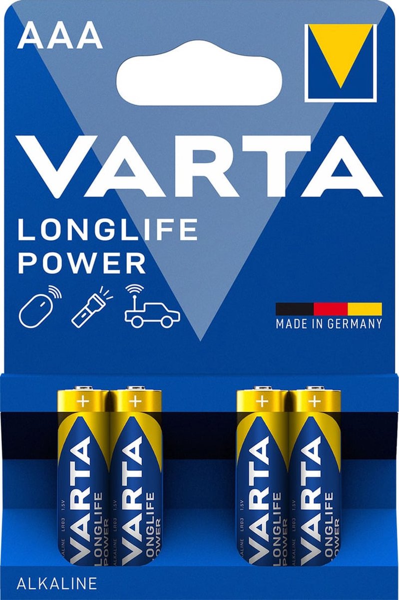 Varta AAA batterijen voor afstandsbediening - 4 stuks - penlite