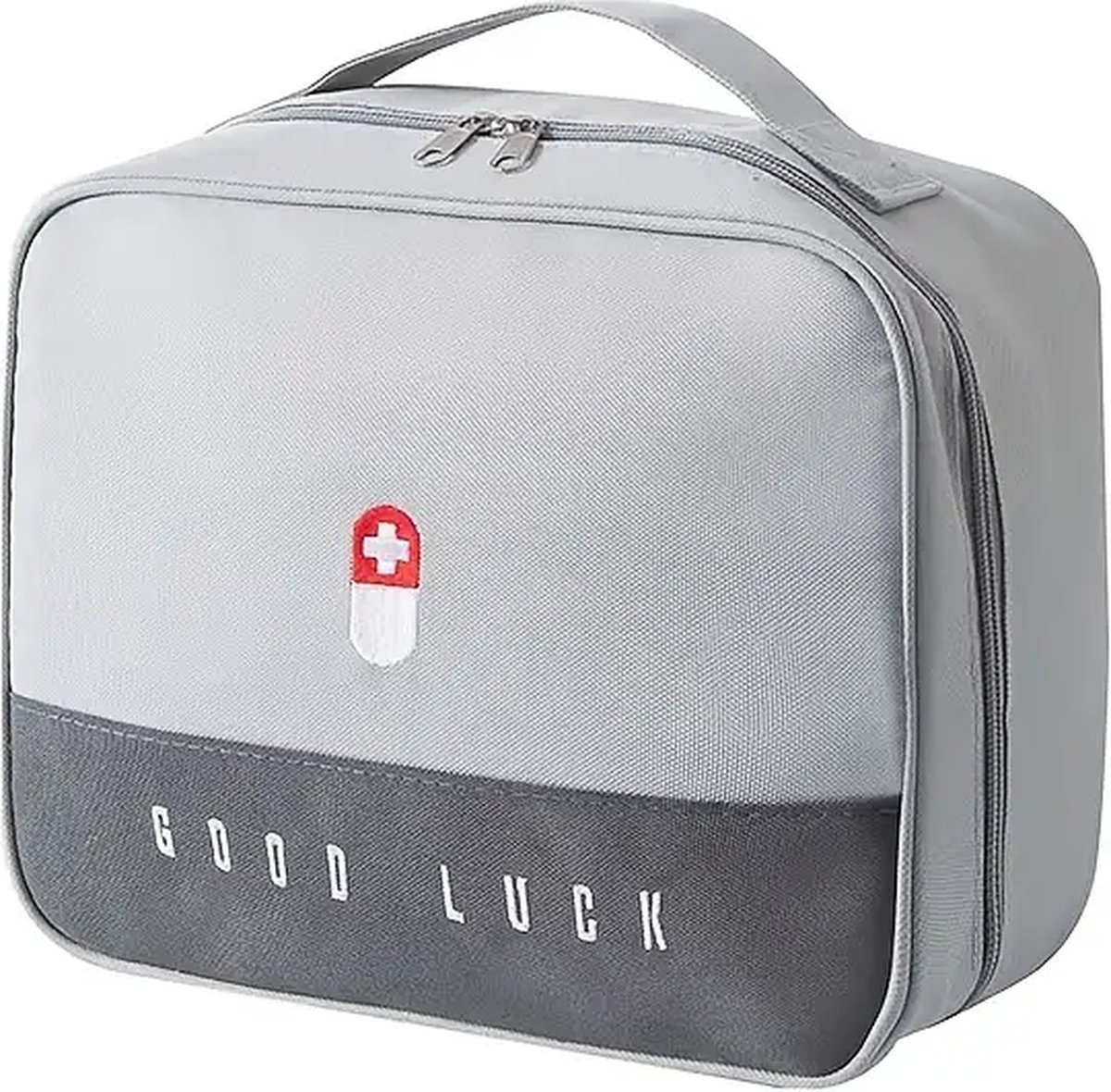 Goedkoopste EHBO-set, lege EHBO-koffer, EHBO-tas, noodtas, medicijnentas, compact, waterdicht, draagbaar, voor thuis, kantoor, auto, camping, jacht, reizen, natuur, 24 x 19 x 13 cm (grijs