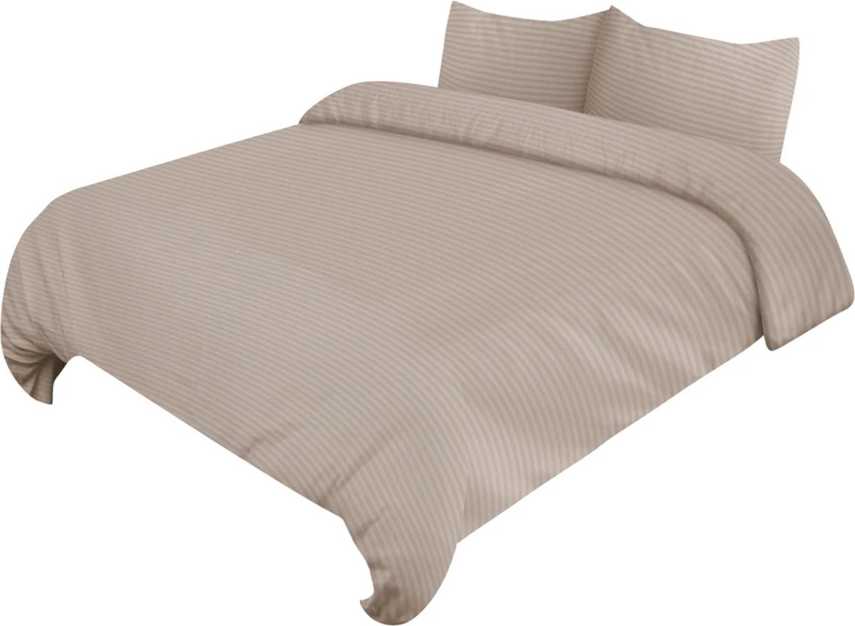 Homelux -Dekbedovertrekken- 4-Delige Beddengoed set - Taupe - Dekbedovertrek 200x220 cm - Matraslaken 220x240 - Inclusief 2 Kussenslopen (50x70 cm)