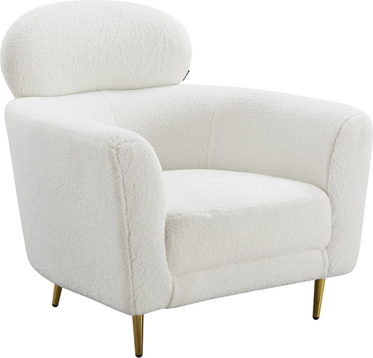 Orleans Teddystof Loungestoel - Wit