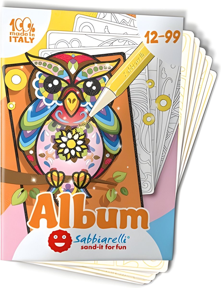 Sabbiarelli zandschilderen album fantasie dieren creatief speelgoed.