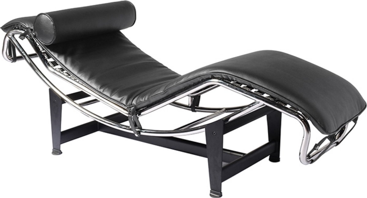 OHNO - Napels Chaise Longue Bank - Zwart - Leatherlook