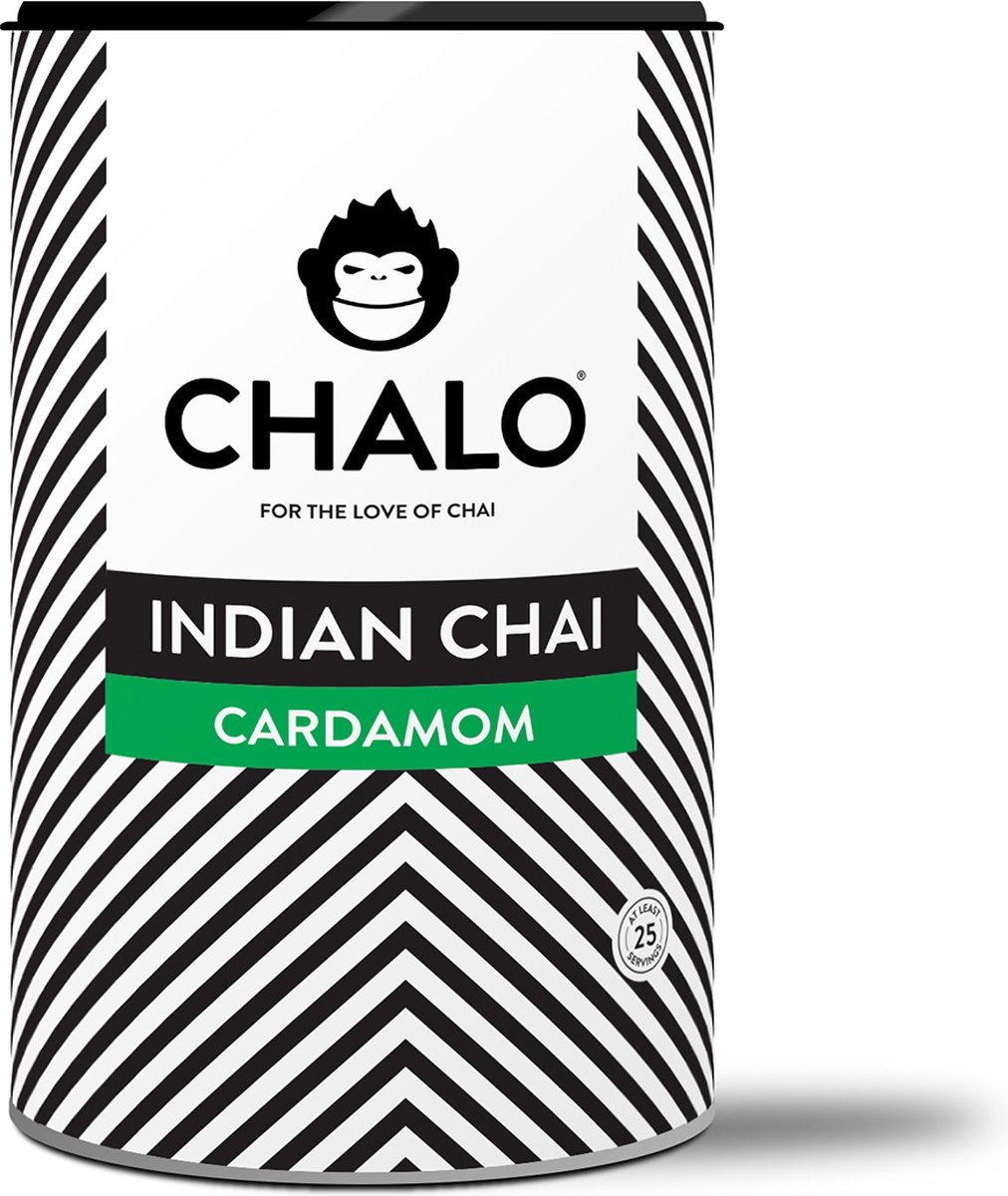 CHALO Cardamom Chai Latte - Indische Vegan Chai - Zwarte Assam thee - 25 porties/ 300GR
