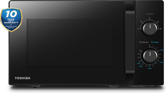 Toshiba MW2-MM20PF(BK) - Solomagnetron - 10 Jaar Garantie op Magnetronbuis - 20 liter - Zwart