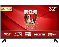 RCA HD LED TV | 32 inch/81 cm | Frameless | 2x HDMI, 2x USB | Triple Tuner DVB-T/T2/S/S2/C | USB Mediaplayer | E32-RH1.Q1L