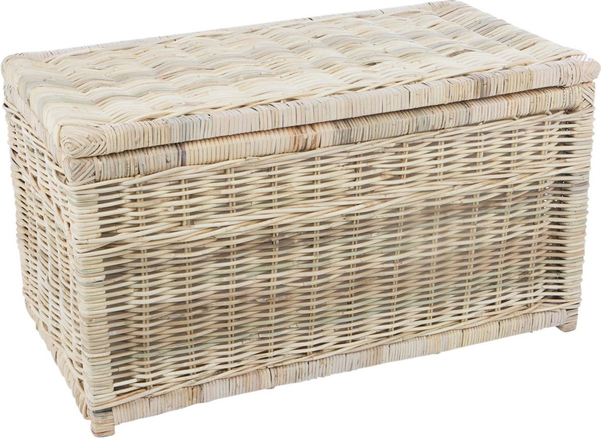 Rotan Opbergmand Naturel - met deksel - 110x60x60 cm