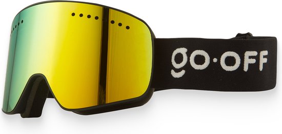 GOOFF MAGNET skibril en snowboardbril - kleur groen-goud - lens verwisselbaar door magneten - past op elke skihelm