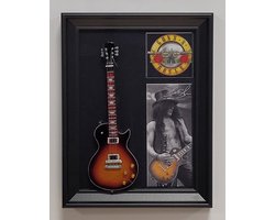 Slash Guns N Roses Guitare miniature avec cadre décoration murale 20x15 cm-Miniature-Guitar- Mini -Guitar-Collectables-decoration-guitar-Cadeau--Cadeau-miniature-instrument-Cadeau-anniversaire