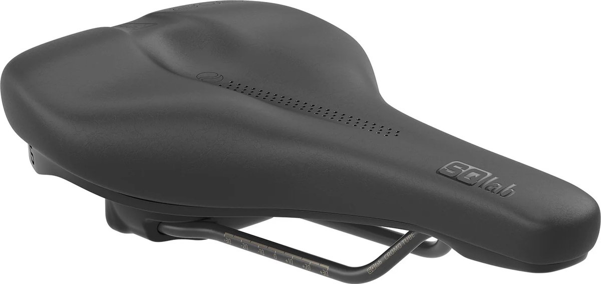 SQlab Fietszadel 602 Ergolux Active 2.1 - 14 cm - Fietszadel - Gelijkmatige Drukverdeling - Comfort active-Technologie - Zadel voor Fietsen - T-vormige Zadelcontour - Zitpositie B - Zwart