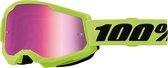 100% Crossbril MTB Strata 2 met Mirror Lens - Fluo Geel