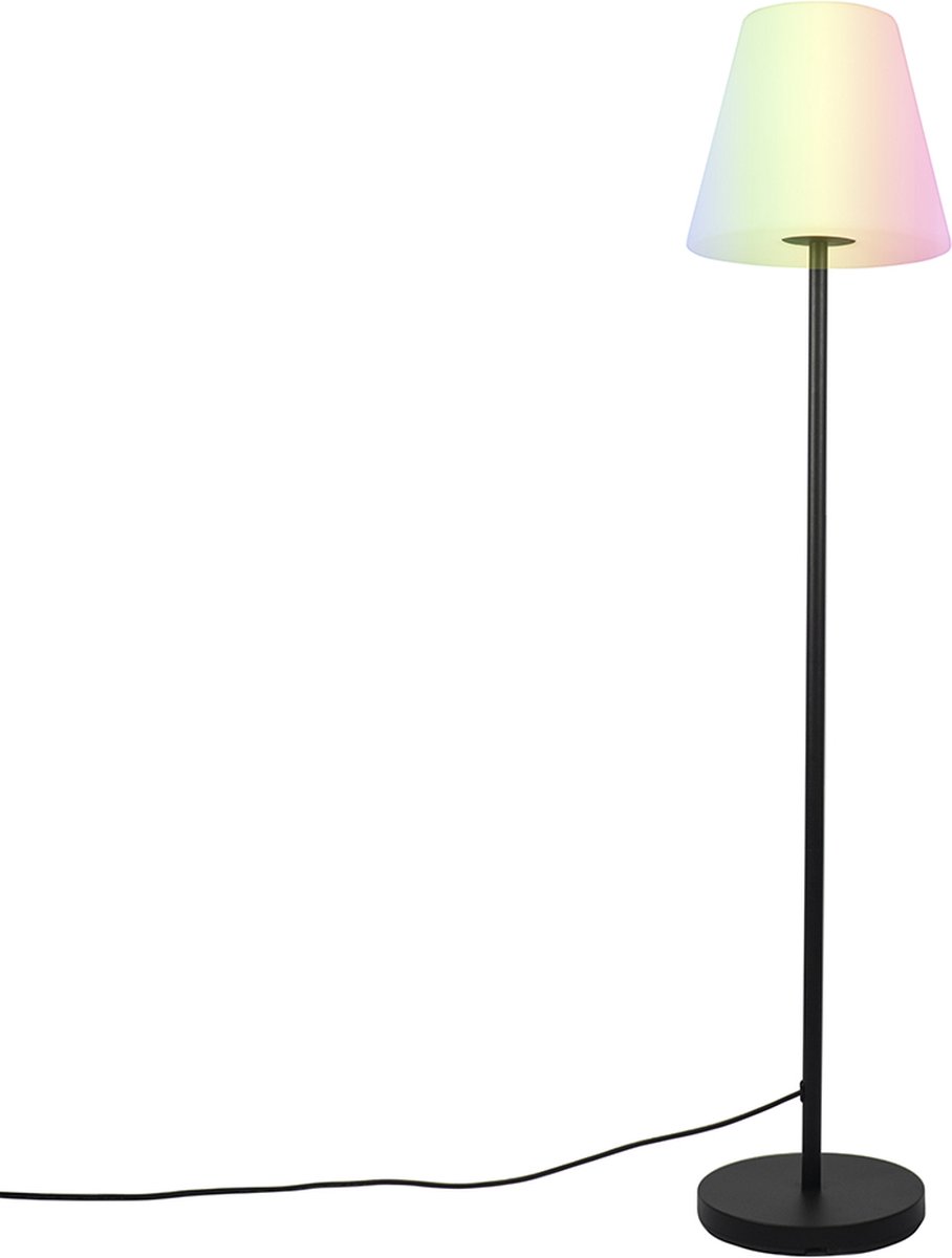QAZQA virginia - Design Dimbare LED Vloerlamp | Staande Lamp met Dimmer - 1 lichts - H 150 cm - Zwart - Buitenverlichting Zwart Smart LED