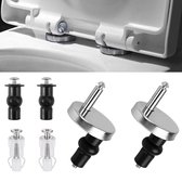 Kit de remplacement de charnières en acier inoxydable - Charnières pour abattant WC - Fixations pour charnières, vis d'expansion, vis et boulons universels pour abattant WC (Kit de fixation WC 2)