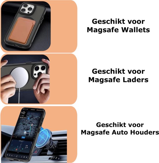 Coque adaptée pour Samsung Galaxy S24 Ultra Magsafe - Coque Antichoc - Zwart Mat