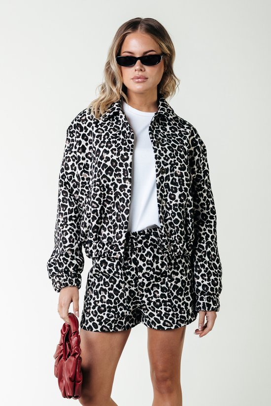 Colourful Rebel Bente Leopard Jacquard Bomber Jacket L/XL bol