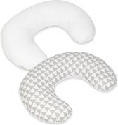 Voedingskussen 80 cm | Wit / zwarte driehoeken en wit