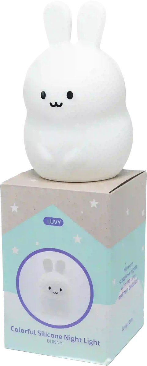 Nachtlamp - Nachtlampje - Kinderlampje - Babylampje - Nachtlamp Baby - Nachtlamp Kind - Slaaplampje - Oplaadbaar Nachtlampje - Siliconen Nachtlampje - Nachtlamp met Timer - Babykamer Lamp - Kinderkamer Lamp - Konijn Nachtlampje - Konijn Lamp van Luvy — afbeelding 2