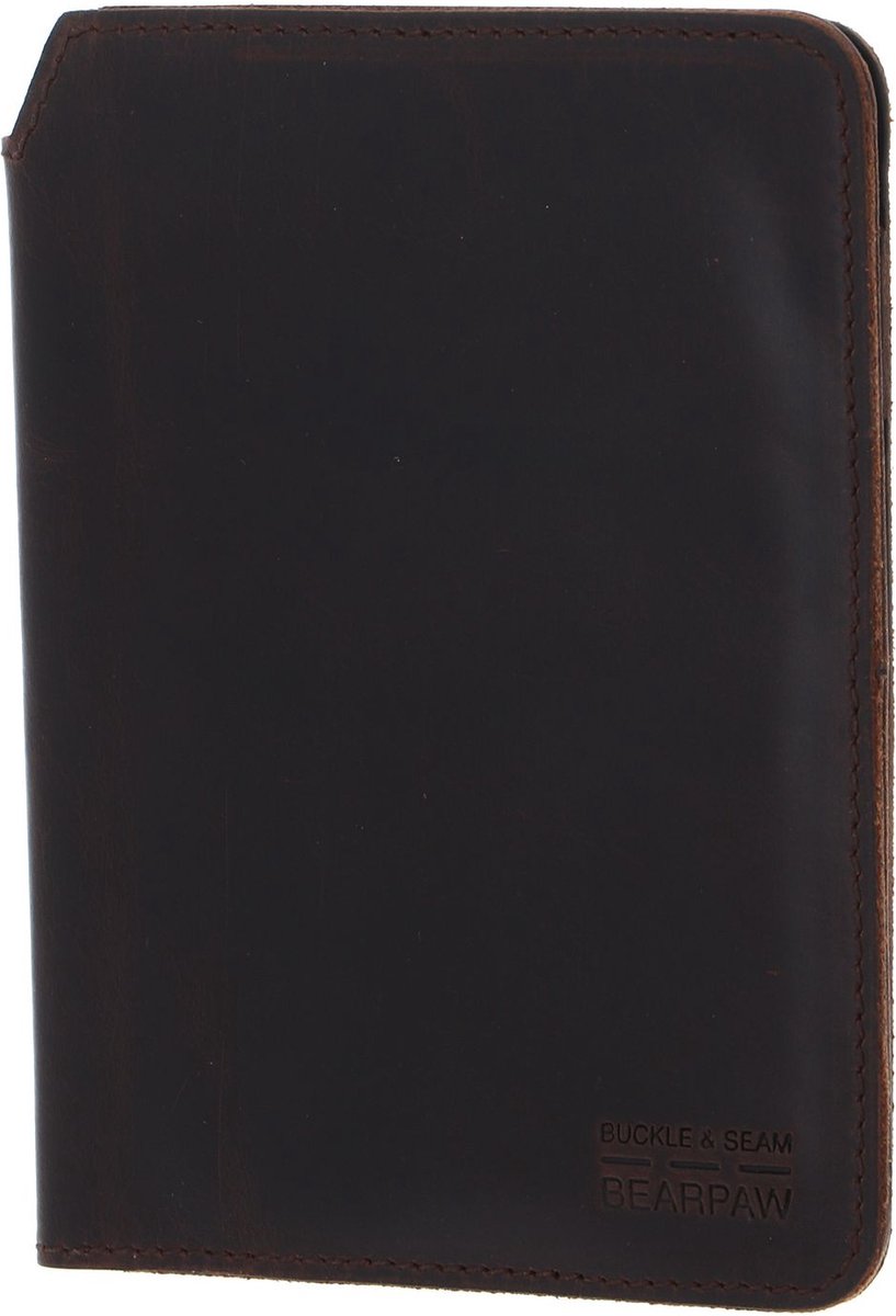 BUCKLE & SEAM Leren Identiteitskaarthoesje Lilly Passport Sleeve Brown Donkerbruin
