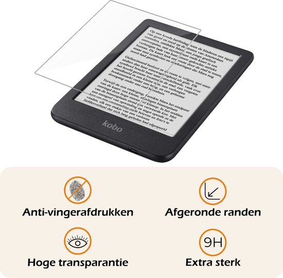 Hoesje Geschikt voor Kobo Clara BW Lederen Hoes Book Case Met Screenprotector - Hoes Geschikt voor Kobo Clara BW Hoesje Book Cover Leer - Donkerblauw van Hoesje  — afbeelding 3