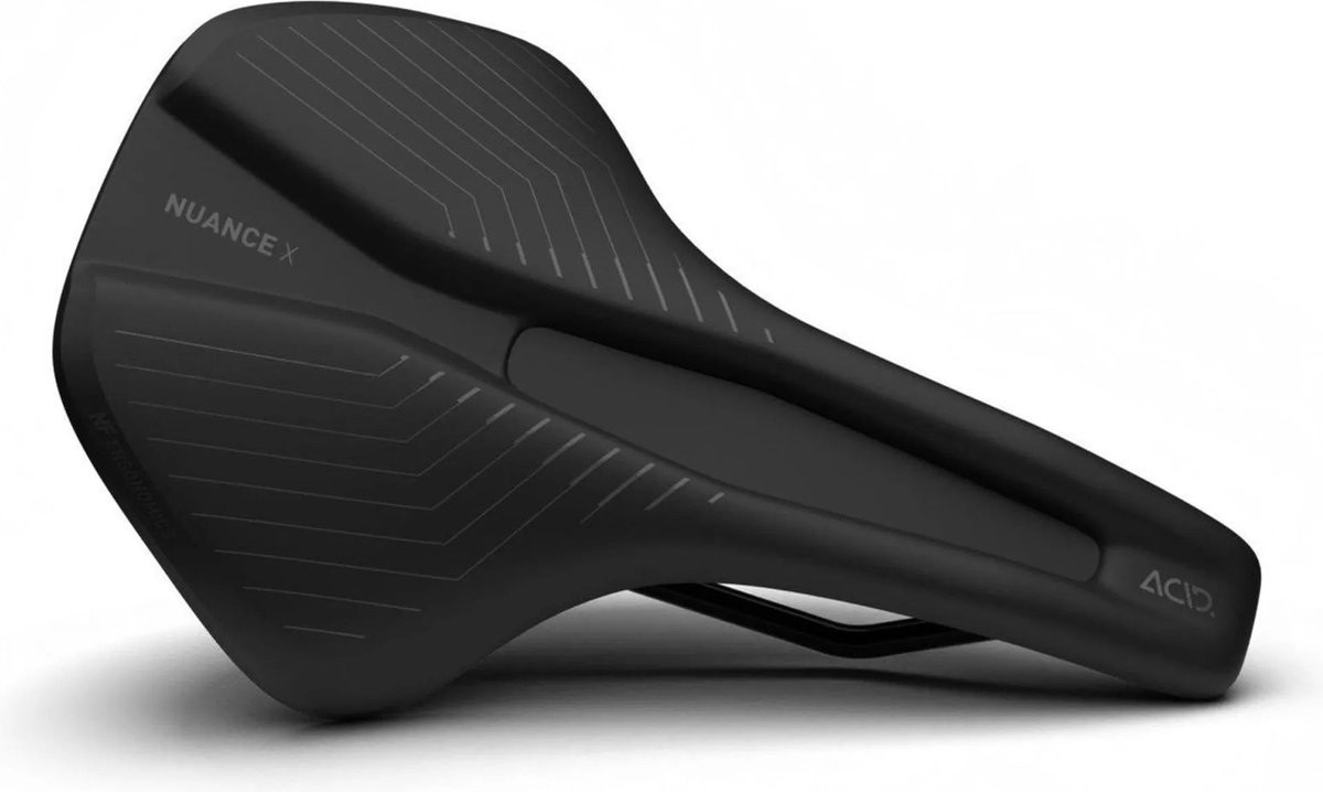 ACID Zadel Nuance X - M/L - SILink - Fietszadel - Ergo-Relief Channel - Hammock-Cuts - Zadel voor Fietsen - T-vormige Zadelcontour - Zitpositie C - 24 x 15 cm - Zwart