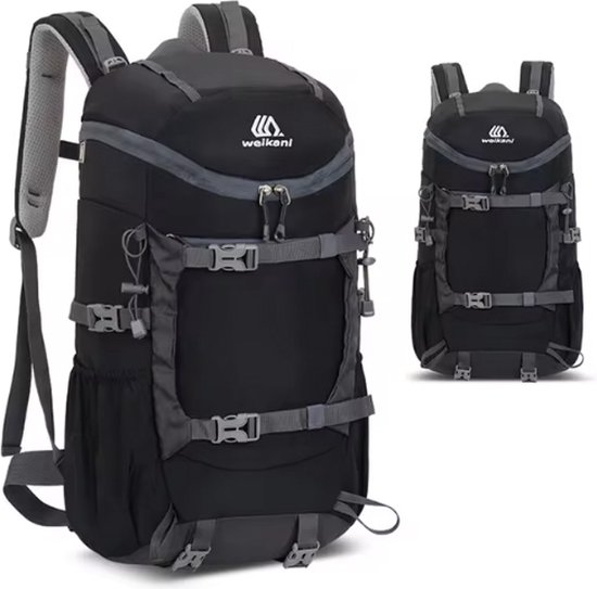 Weikani 40L rugzak rugtas backpack wandelen outdoor hiking dagrugzak zwart