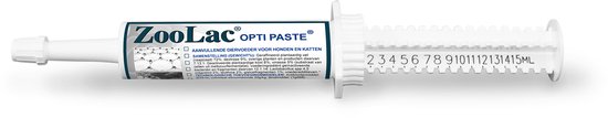 Een ZooLac Opti Paste spuit van 15ml met een schaalverdeling van 1 tot 15ml.