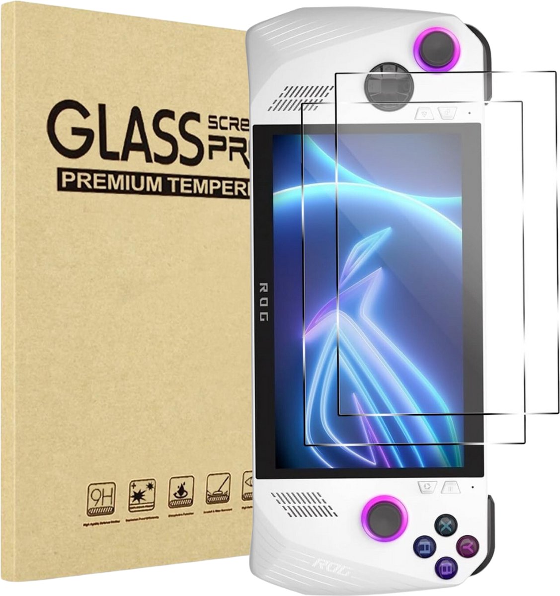 Screenprotector voor Asus ROG Ally 2023 - 2 stuks Beschermglas van glas Transparante glazen schermbeschermfolie