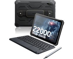 Blackview Active 8 Pro - Tablet - 16GB RAM - 256GB - Dual 4G SIM+WiFi - 10.36 inch - 22000mAh - Octa Core - Android 15 - 48MP+16MP - IP68 Waterdicht - Met toetsenbord - Zwart