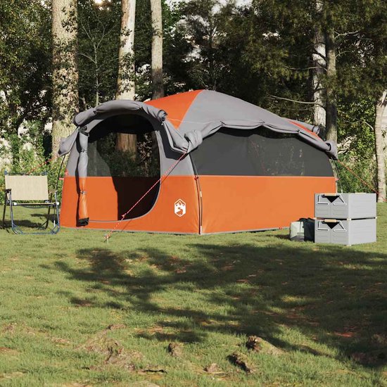 vidaXL Tunneltent - 6-persoons - Waterdicht - Grijs en Oranje Familietent - Tunneltent - Campingtent - Outdoor - Caravan Accessoires van Vidaxl — afbeelding 3