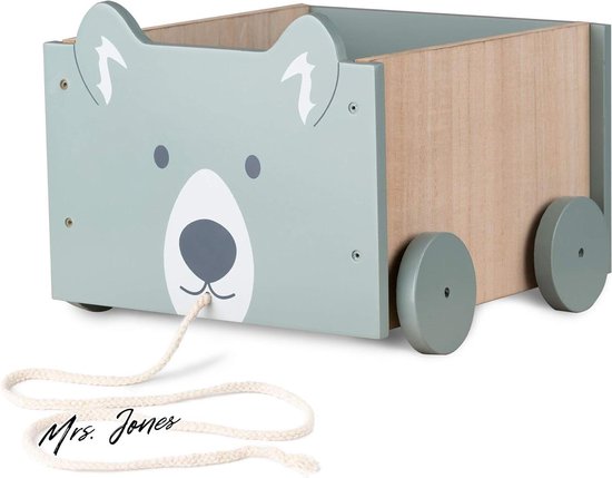 Navaris houten speelgoedkist op wielen - Opbergbox voor speelgoed - Inclusief touw om te trekken - Kist van hout - Kat 25,5 x 24 x 20 cm - Roze Navaris houten speelgoedkist op wielen - Opbergbox voor speelgoed - Inclusief touw om te trekken - Kist van hout - Kat 25,5 x 24 x 20 cm - Roze