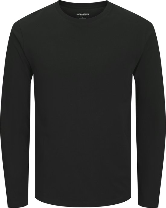 T-shirt noir à manches longues et col rond de Jack & Jones.