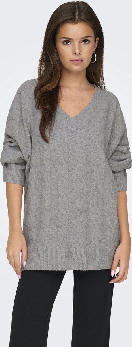 ONLY - ONLJEANETT LIFE L/S CABLE V-NECK CC KNT - Meisjes - Gebreide truien op Prijzenvolger.com